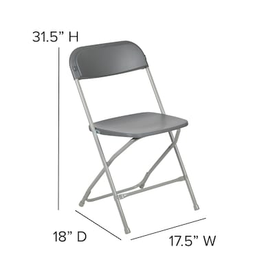 Flash Furniture HERCULES Series Plastic Banquet/Reception Chair, Gray, 2/Pack (2LEL3GREY)