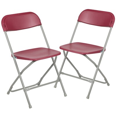 Flash Furniture HERCULES Series Plastic Banquet/Reception Chair, Red, 2/Pack (2LEL3RED)
