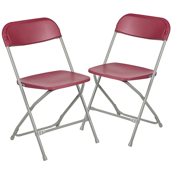 Flash Furniture HERCULES Series Plastic Banquet/Reception Chair, Red, 2/Pack (2LEL3RED)