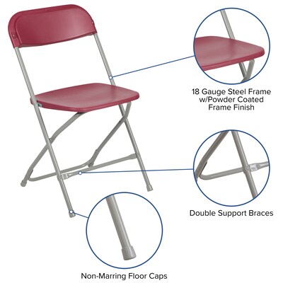 Flash Furniture HERCULES Series Plastic Banquet/Reception Chair, Red, 2/Pack (2LEL3RED)