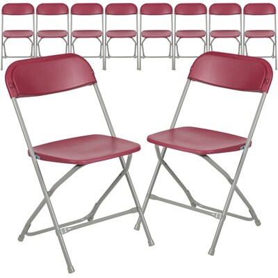 Flash Furniture HERCULES Premium Plastic Gaming/Catering/Wedding/School/Barbecue Stacking, Folding & Nesting Chair, Red