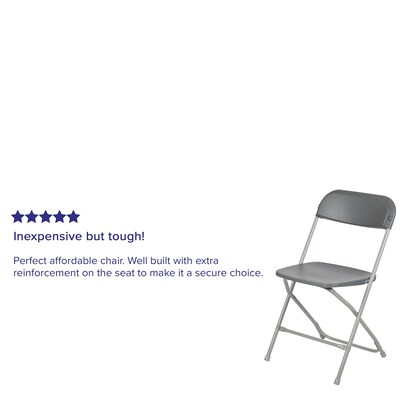 Flash Furniture HERCULES Premium Catering Events/School/Game Night/Wedding/Barbecue Stacking & Folding Chair, Gray
