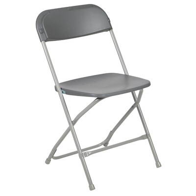 Flash Furniture HERCULES Premium Catering Events/School/Game Night/Wedding/Barbecue Stacking & Folding Chair, Gray