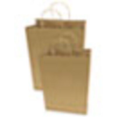 Premium Shopping Bag, 10" x 4.5" x 13", Brown Kraft, 50/Box