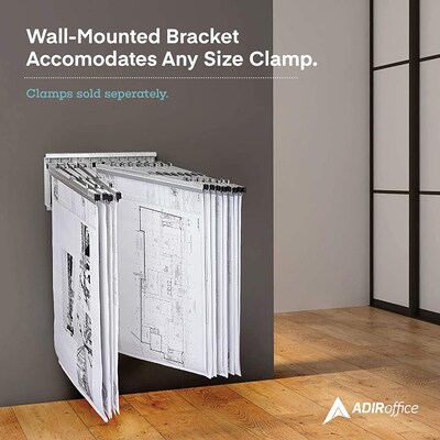 AdirOffice Steel Hanging Wall File, For Blueprint & Large-Format Files, White (617-WHI)