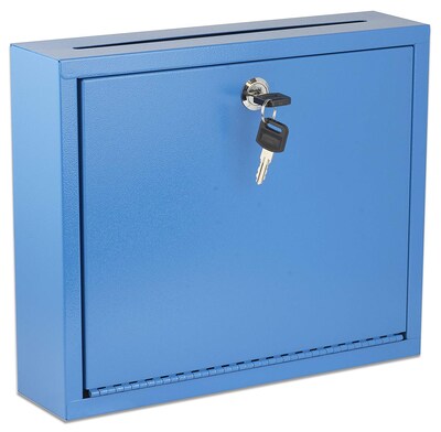 Adiroffice Blue Multi Purpose Large Size Suggestion Drop Box Mailbox, 12W X 3D X 10H (31-03-BLU)