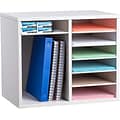AdirOffice 12-Compartment Wood Literature Organizer, White (500-12-WHI)