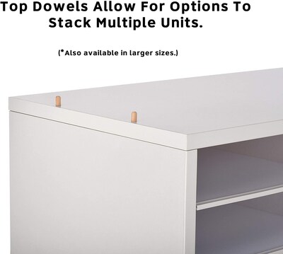 AdirOffice 12-Compartment Wood Literature Organizer, White (500-12-WHI)
