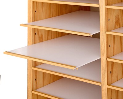 AdirOffice 12-Compartment Wood Literature Organizer, Medium Oak (500-12-MEO)