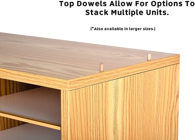 AdirOffice 12-Compartment Wood Literature Organizer, Medium Oak (500-12-MEO)
