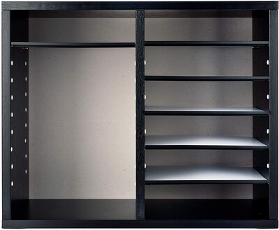 AdirOffice 12-Compartment Wood Literature Organizer, Black (500-12-BLK)