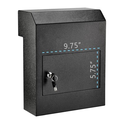 AdirOffice Black Through-The-Door Safe Locking Drop Box (631-06-BLK)