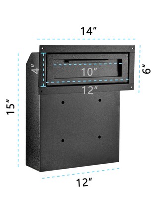 AdirOffice Black Through-The-Door Safe Locking Drop Box (631-06-BLK)