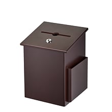 AdirOffice Square Wood Suggestion Box With Lock and Pen, Mahogany (ADI632-01-MA)