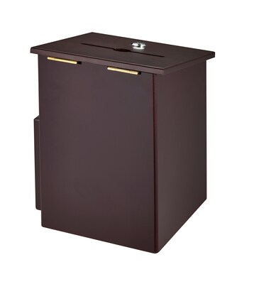 AdirOffice Square Wood Suggestion Box With Lock and Pen, Mahogany (ADI632-01-MA)