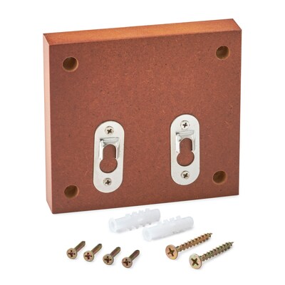 AdirOffice Square Wood Suggestion Box With Lock and Pen, Medium Oak (ADI632-01-MEO)