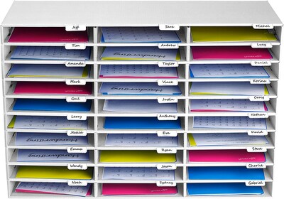 Adir Office Classroom File Organizer, White, 30 Slots (501-30-WHI)