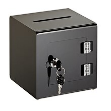 AdirOffice Locking Acrylic Ballot/Donation Box, Black (637-02-1-BLK)