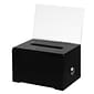 AdirOffice Locking Acrylic Suggestion Box, with Message Panel, Black, 2/Pack (637-BLK-2)