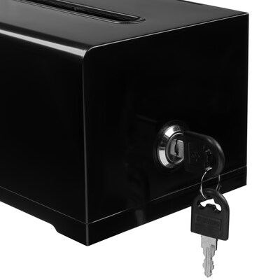 AdirOffice Locking Acrylic Suggestion Box, with Message Panel, Black, 2/Pack (637-BLK-2)