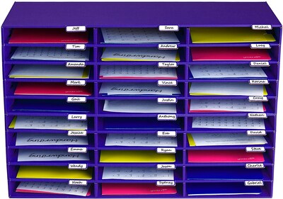AdirOffice 30-Compartment Office File Sorter Literature Organizer, Purple (501-30-PUR)