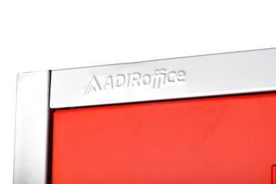 AdirOffice 72'' 2-Tier Key Lock Red Steel Storage Locker (629-202-RED)