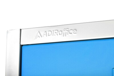 AdirOffice 72'' 3-Tier Key Lock Blue Steel Storage Locker (629-203-BLU)