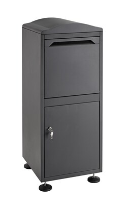 AdirOffice Parcel Stand-Alone Drop Box Mailbox, Black (631-09-BLK)