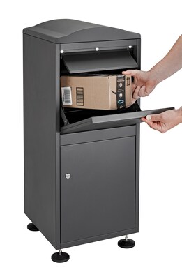 AdirOffice Parcel Stand-Alone Drop Box Mailbox, Black (631-09-BLK)