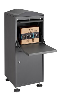 AdirOffice Parcel Stand-Alone Drop Box Mailbox, Black (631-09-BLK)