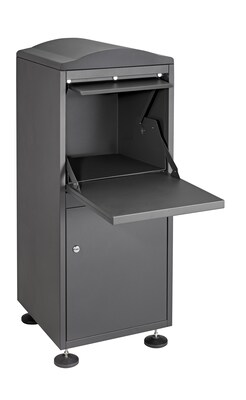 AdirOffice Parcel Stand-Alone Drop Box Mailbox, Black (631-09-BLK)