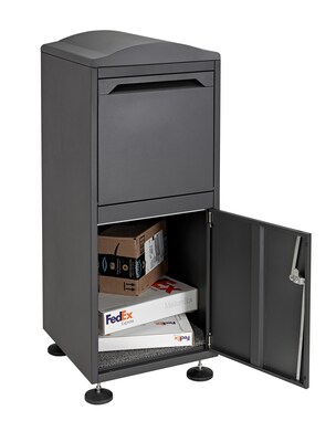 AdirOffice Parcel Stand-Alone Drop Box Mailbox, Black (631-09-BLK)