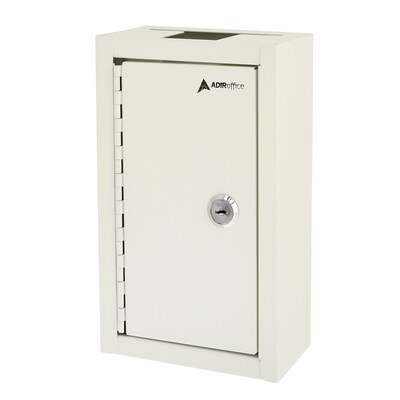 AdirOffice Large Key-Lock Drop Box Mailbox, White (631-12-WHI)