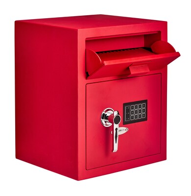 AdirOffice Steel Depository Safe with Digital Lock, 1.1 cu. ft. (670-200-RED)