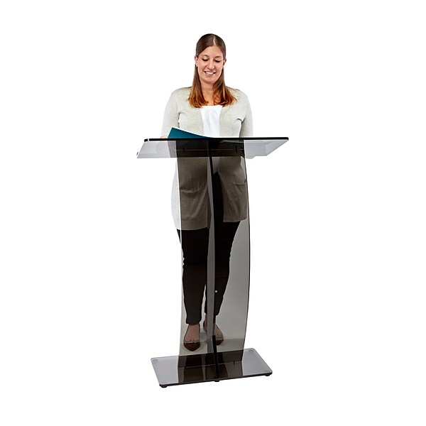 AdirOffice 47 Speaker Podium, Transparent Black (661-03-BLK)