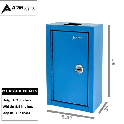 AdirOffice Large Key-Lock Drop Box Mailbox, Blue (631-12-BLU)