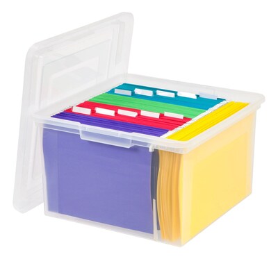 IRIS® STOR-IT-ALL File Box,  Letter/Legal Size, Clear, 4/Ct (139742)