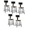 NPS 6200 Series Armless Wood 18 Inch Stool With Backrest, Black - 5 Pack (6218B-10/5)
