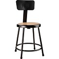 NPS 6200 Series Armless Wood 18 Inch Stool With Backrest, Black - 5 Pack (6218B-10/5)