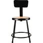 NPS 6200 Series Armless Wood 18 Inch Stool With Backrest, Black - 5 Pack (6218B-10/5)