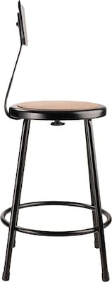 NPS 6200 Series Armless Wood 24 Inch Stool With Backrest, Black, 4 Pack (6224B-10/4)