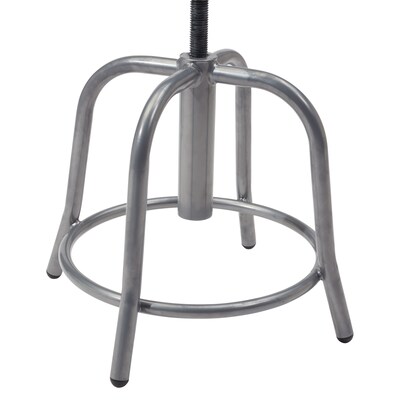 NPS 6800 Series Armless Steel Height Adjustable Swivel Stool, Black Seat, Gray Frame (6810-02)