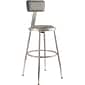 NPS 6400 Series Armless Vinyl Height Adjustable Padded 18 Inch Stool with Backrest, Gray , 5 Pack (6418HB/5)
