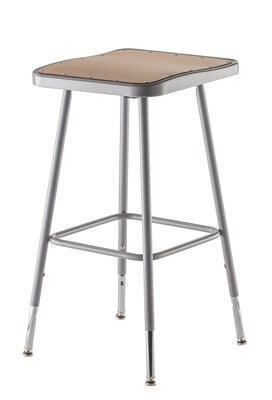 NPS® 25 - 33 Hardboard Square Adjustable Stool, Gray, 2/Pack