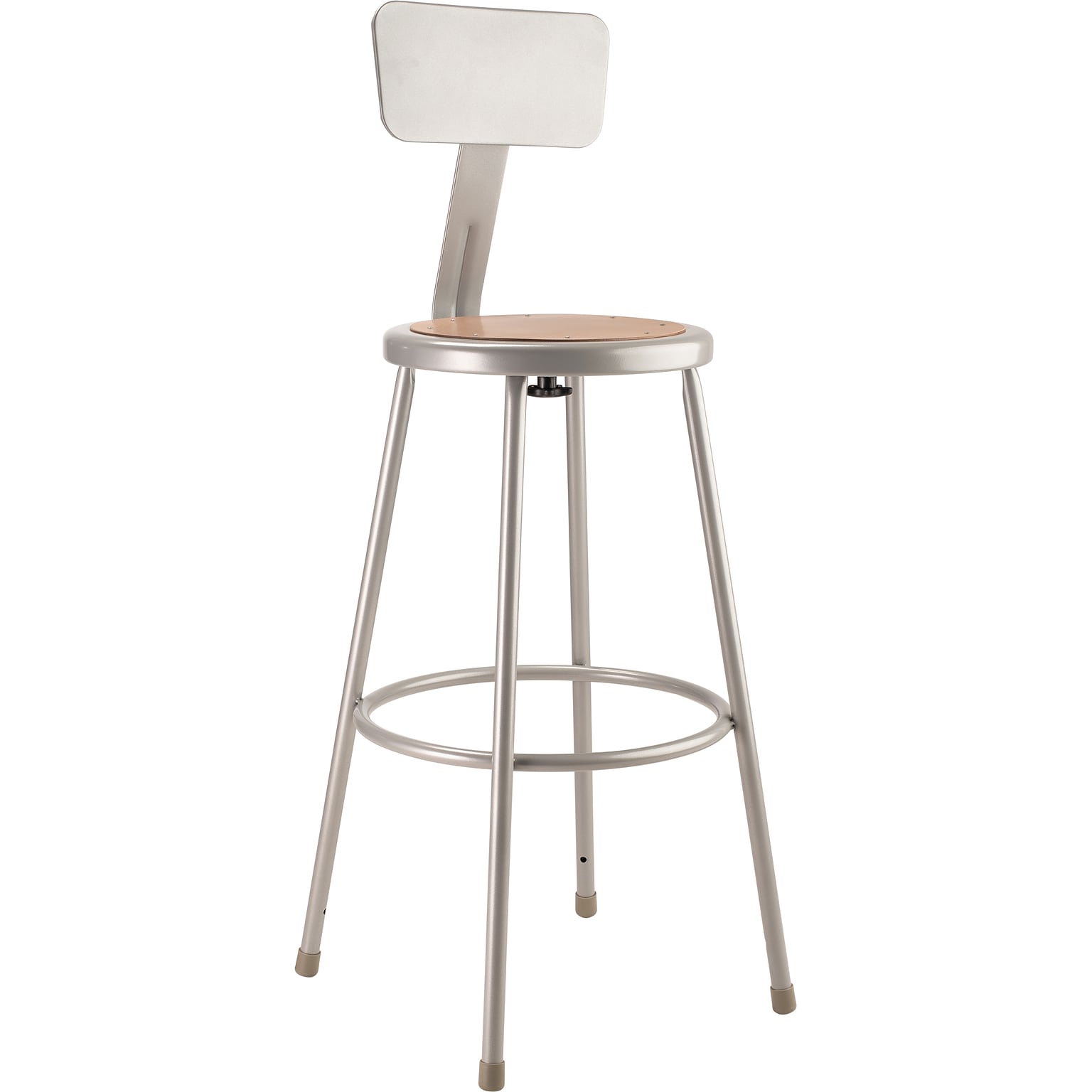 NPS 6200 Series Armless Wood 30 Inch Stool with Backrest,  Gray (6230B)