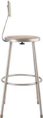 NPS 6200 Series Armless Wood 30 Inch Stool with Backrest,  Gray (6230B)