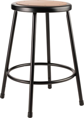 NPS 6200 Series Armless Wood 24 Inch Stool, Black (6224-10)