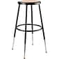 NPS 6200 Series Armless Wood Height Adjustable 24 Inch Stool, Black (6224H-10)