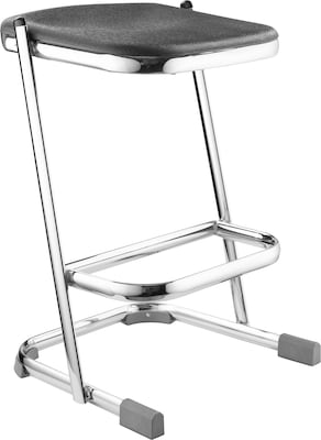 NPS 6600 Series Armless Blow-Molded Plastic 24 Ergonomic Z Stool, Steel, Black (6624)