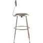 NPS 6400 Series Armless Vinyl Height Adjustable Padded 18 Inch Stool with Backrest, Gray , 5 Pack (6418HB/5)